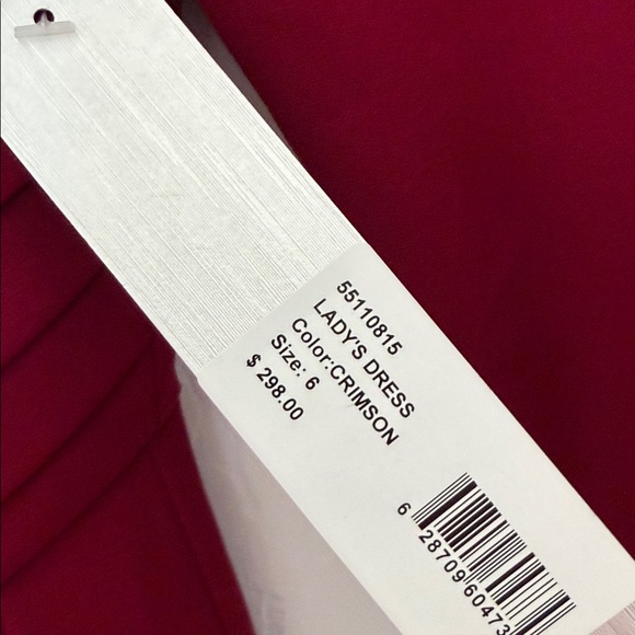 Kay Unger Leena Tea Length Dress Crimson Size 6 NWT - Picture 5 of 6